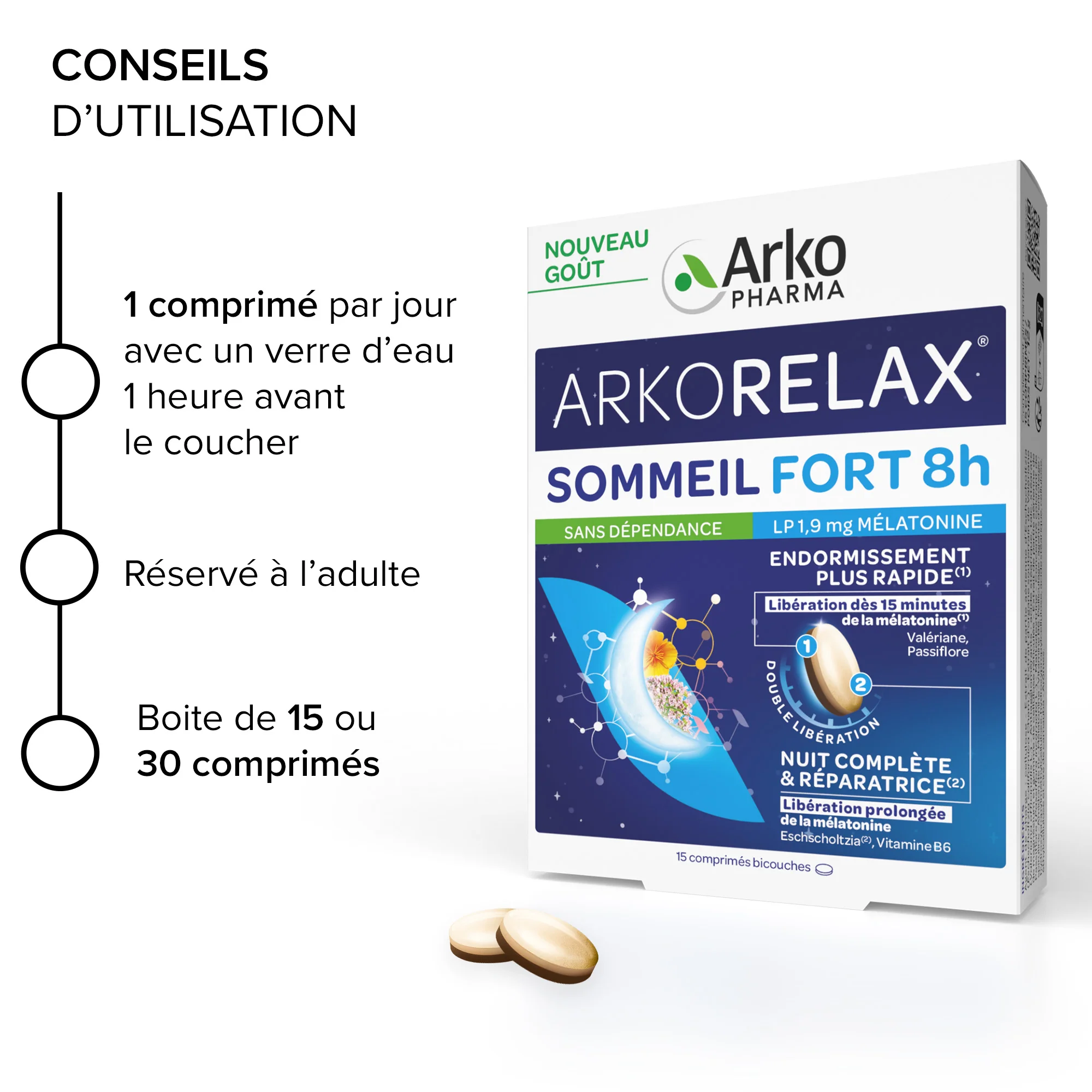 Arkorelax® Sommeil Fort 8H - 15 comprimés - Image 6