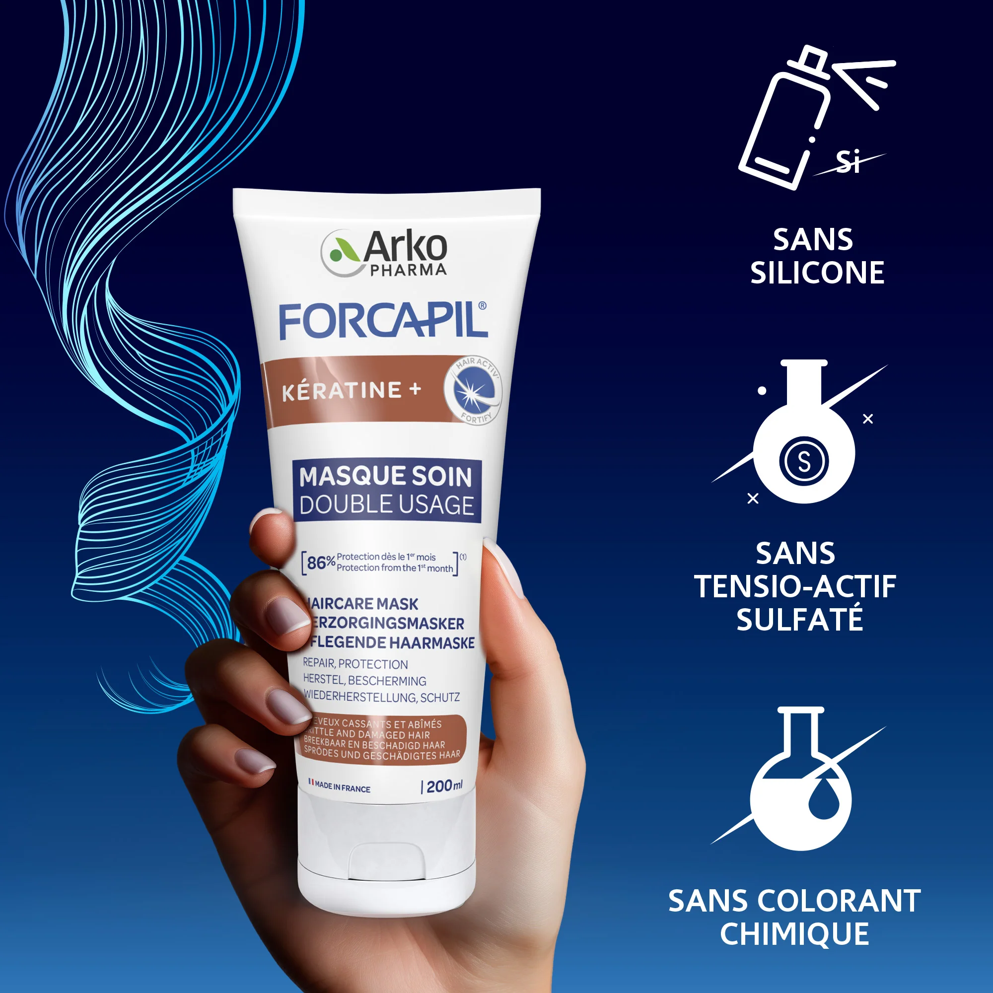Forcapil® Kératine Masque soin double usage - Anti gaspillage - Image 4
