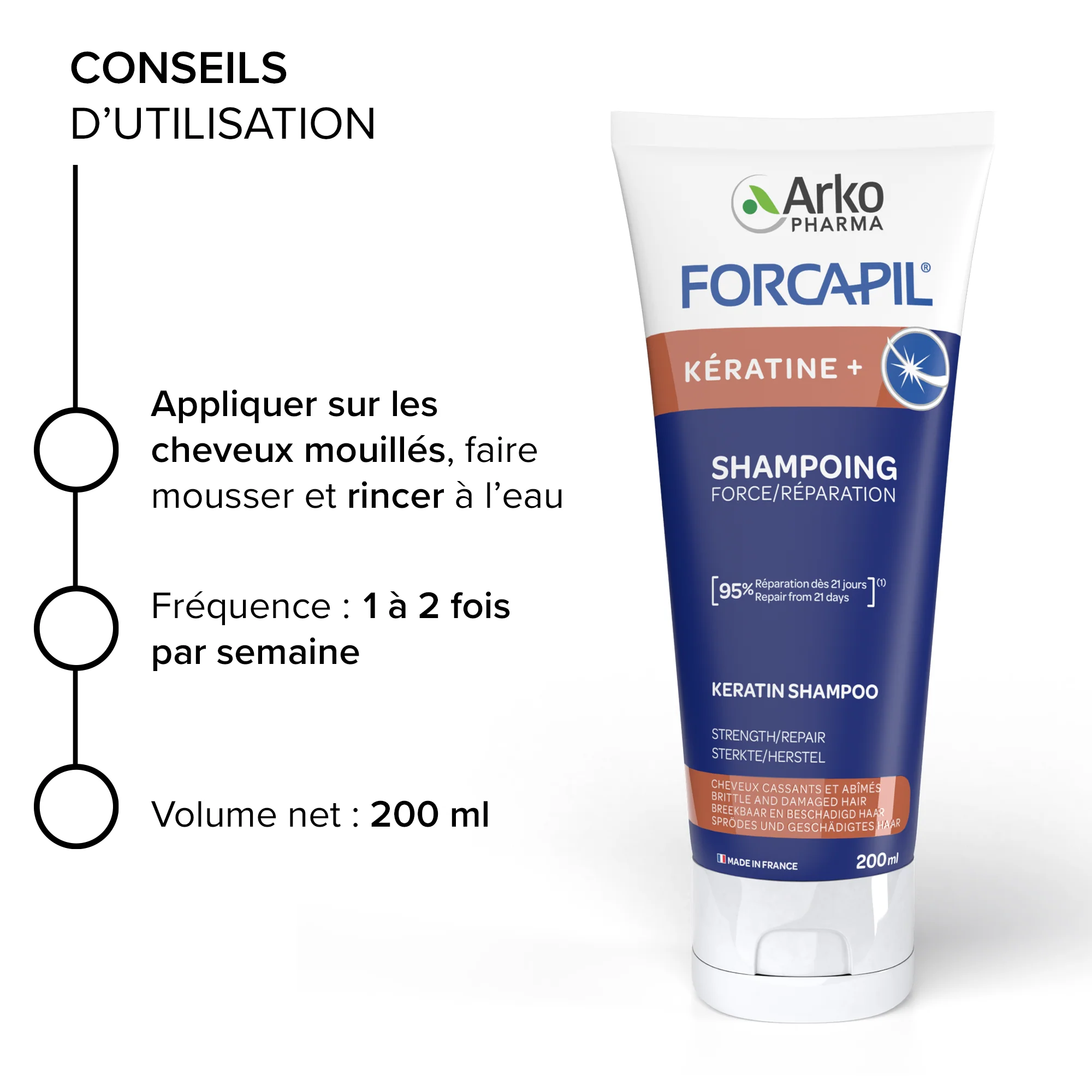 Forcapil® Shampoing Fortifiant Kératine + - Image 7